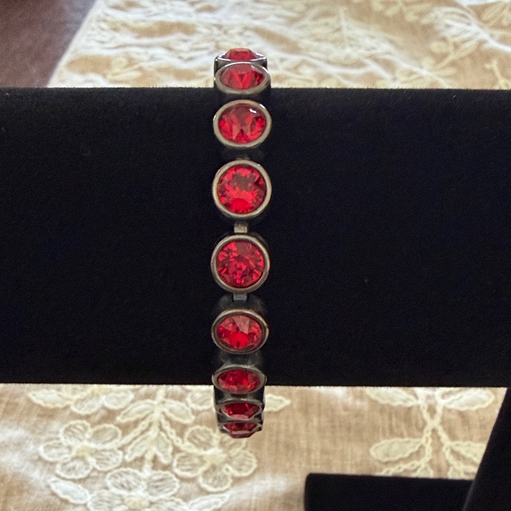 Touchstone Crystal Red Crystal Tennis Bracelet - Women Jewelry